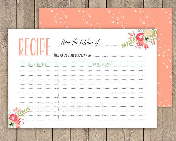 Free online recipe card templates